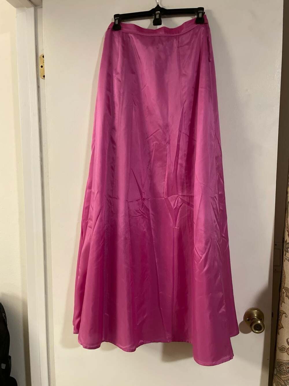 INC International Concepts Hot Pink Satin A-Line Maxi Skirt. Waist 28” Length 42